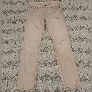 Anthropologie Pilcro Women's Beige Straight Leg Jeans Corduroy Pockets Size 28
